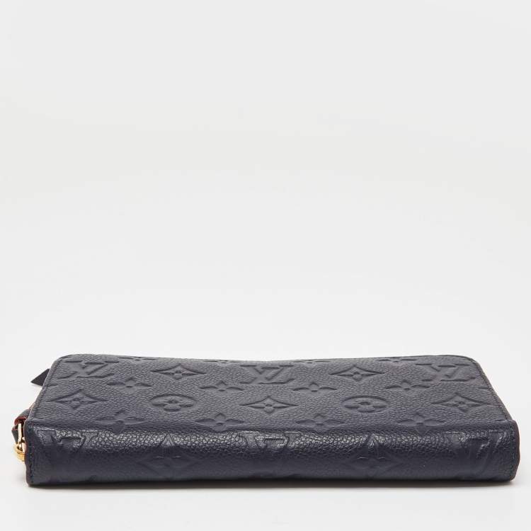 Pre Owned Louis Vuitton Marine Rouge  Monogram Empreinte Leather Zippy Wallet