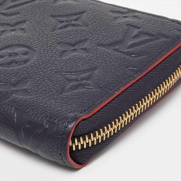 Pre Owned Louis Vuitton Marine Rouge  Monogram Empreinte Leather Zippy Wallet