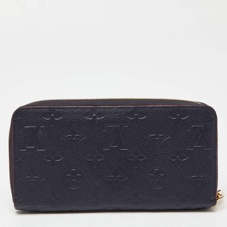 Pre Owned Louis Vuitton Marine Rouge  Monogram Empreinte Leather Zippy Wallet