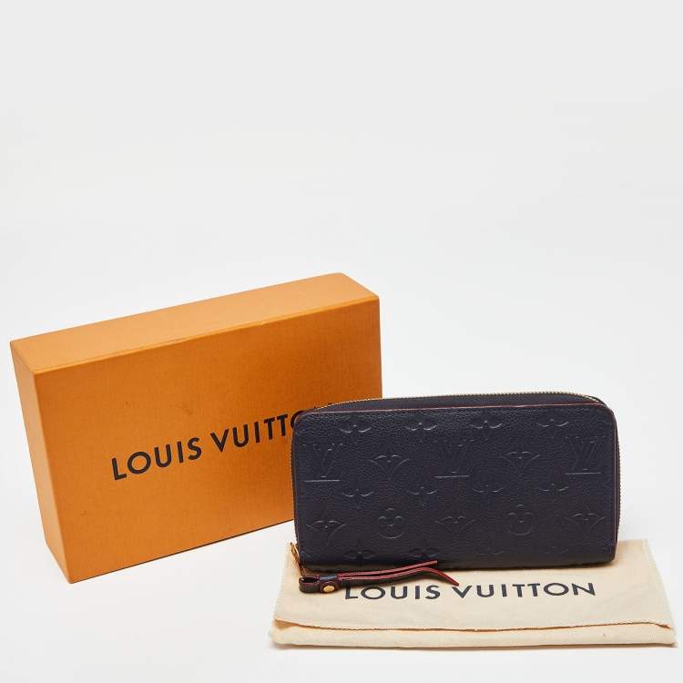 Pre Owned Louis Vuitton Marine Rouge  Monogram Empreinte Leather Zippy Wallet