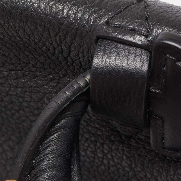 Pre Owned Louis Vuitton Black Leather Lockme MM Bag