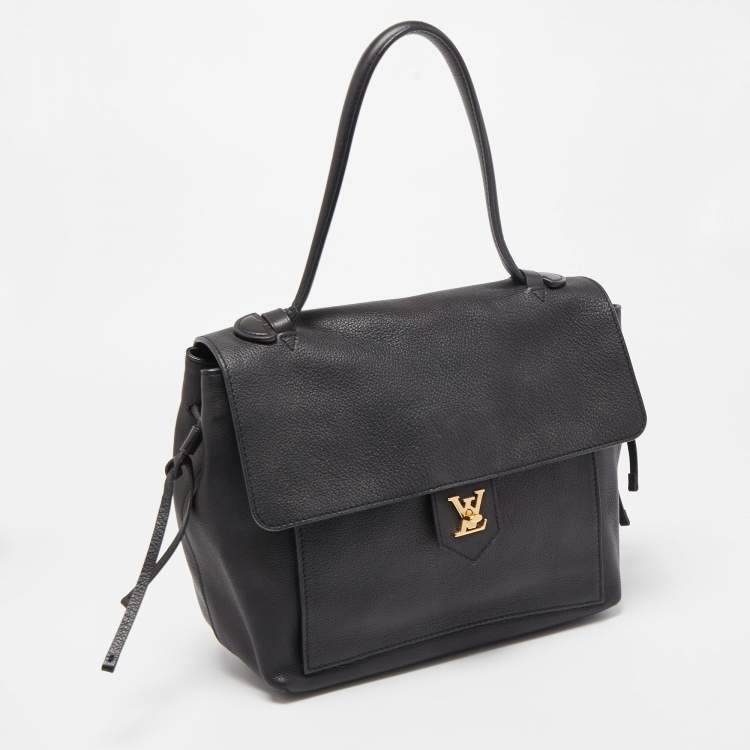 Pre Owned Louis Vuitton Black Leather Lockme MM Bag