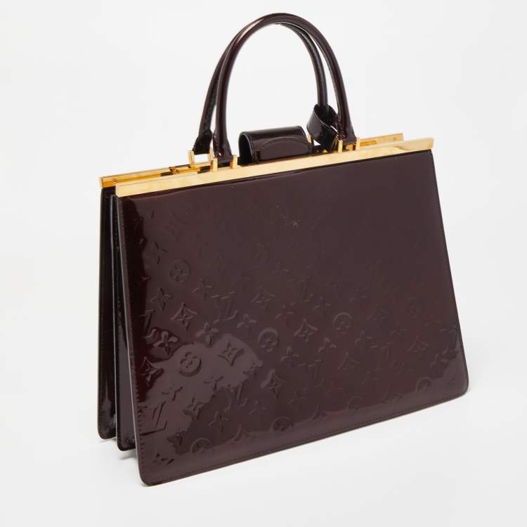Pre Owned Louis Vuitton Amarante Monogram Vernis Deesse GM Bag