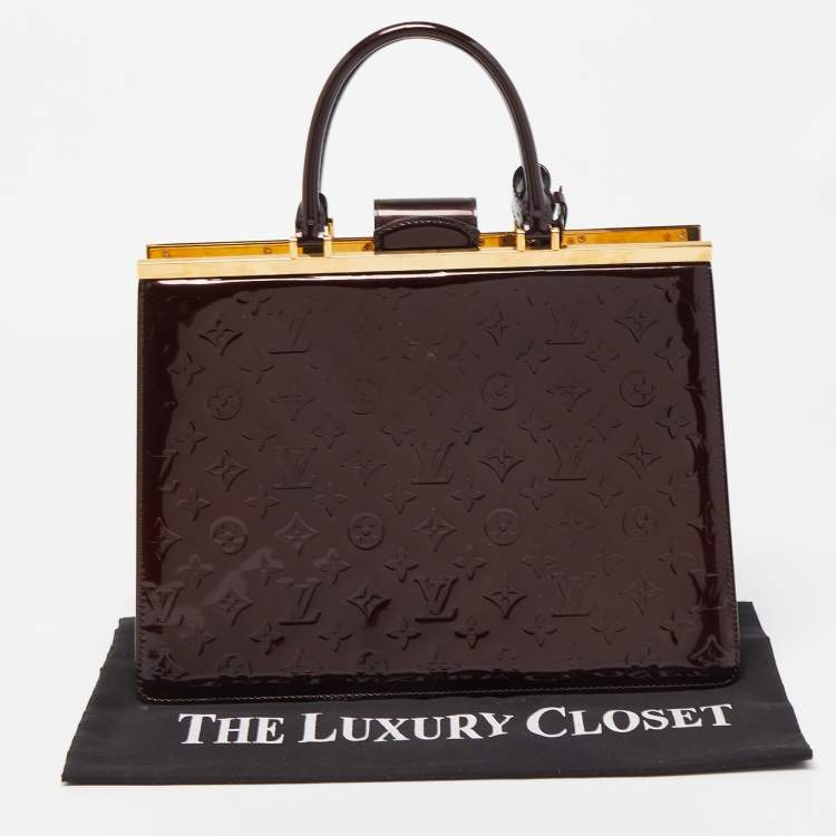 Pre Owned Louis Vuitton Amarante Monogram Vernis Deesse GM Bag