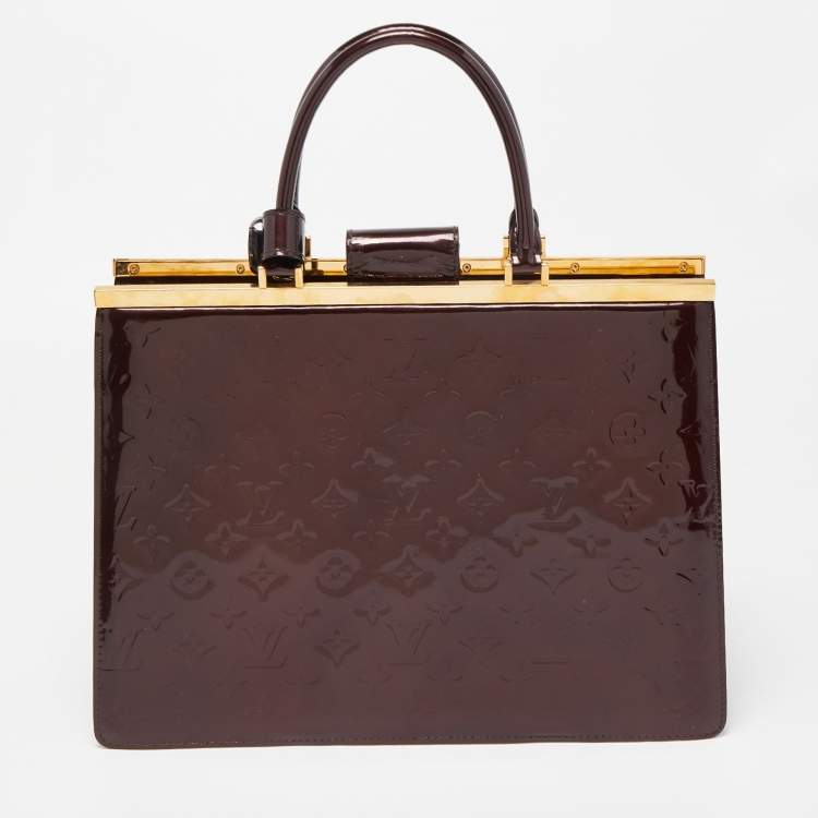 Pre Owned Louis Vuitton Amarante Monogram Vernis Deesse GM Bag