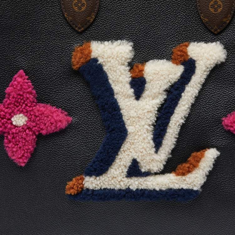 Pre Owned Louis Vuitton Black Shearling Monogram OnTheGo GM Bag