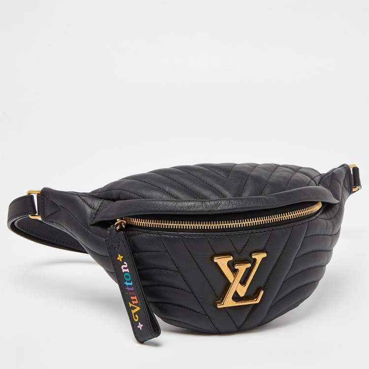 Pre Owned Louis Vuitton Black Leather New Wave Belt Bag
