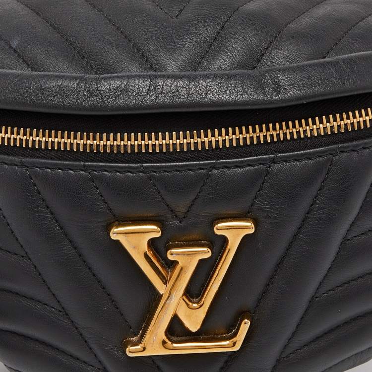 Pre Owned Louis Vuitton Black Leather New Wave Belt Bag