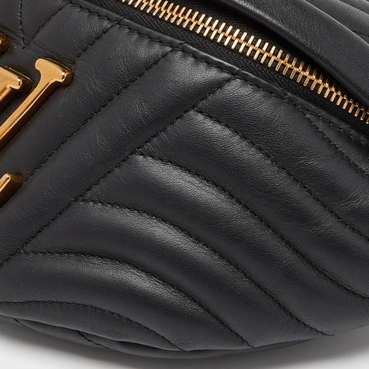 Pre Owned Louis Vuitton Black Leather New Wave Belt Bag