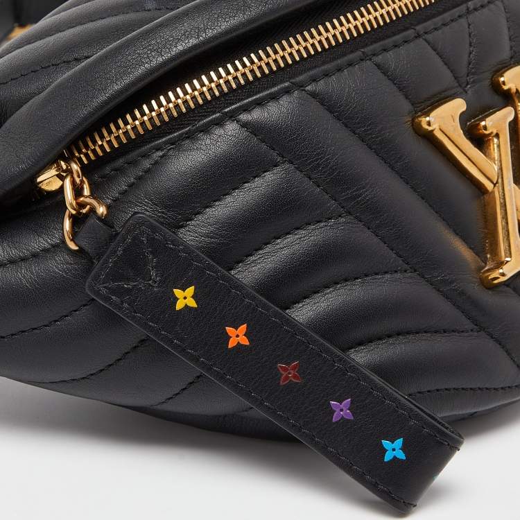 Pre Owned Louis Vuitton Black Leather New Wave Belt Bag