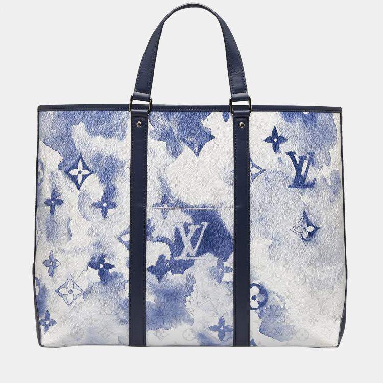 Louis Vuitton Blue Monogram Watercolor Weekend Tote GM Leather