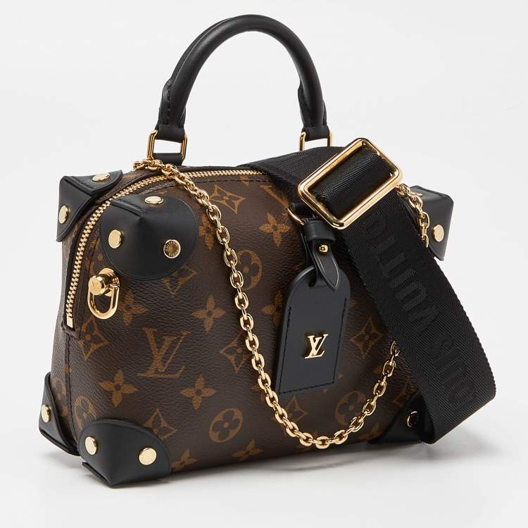 Pre Owned Louis Vuitton Coated Canvas and Leather Petite Malle Souple Bag