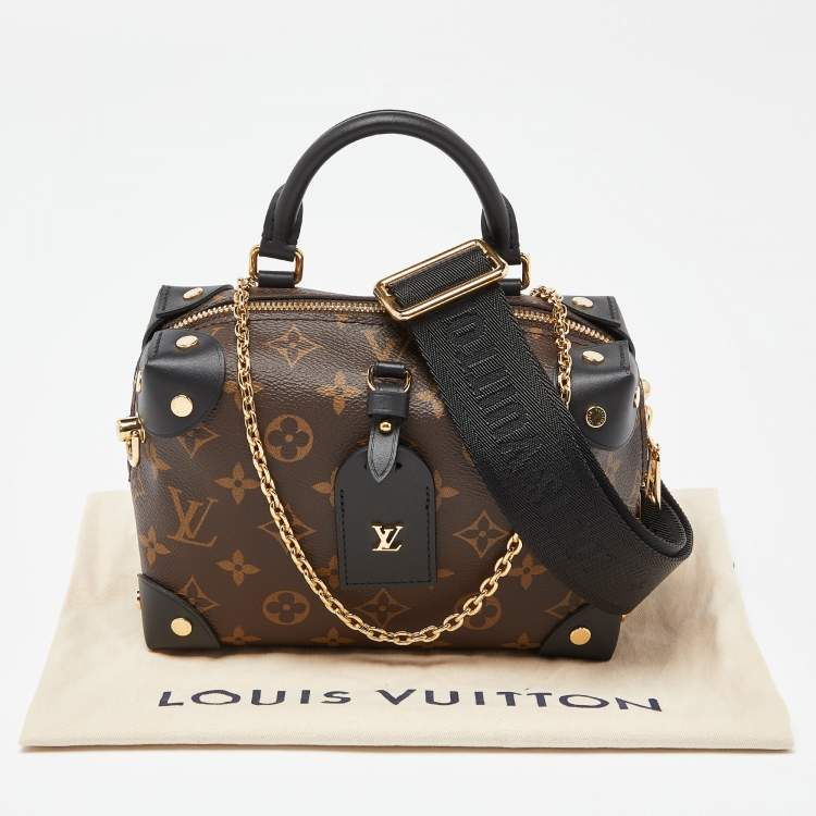 Pre Owned Louis Vuitton Coated Canvas and Leather Petite Malle Souple Bag