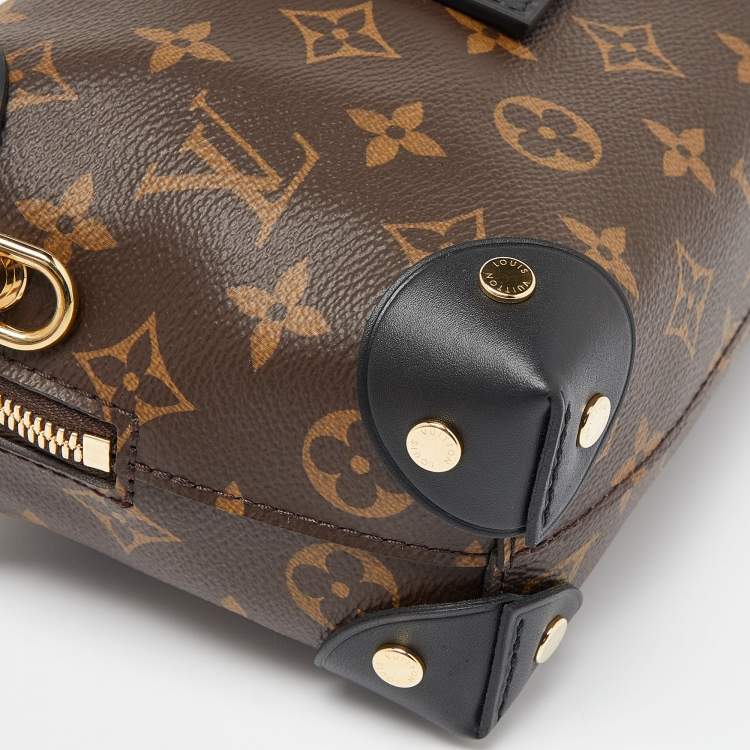 Pre Owned Louis Vuitton Coated Canvas and Leather Petite Malle Souple Bag