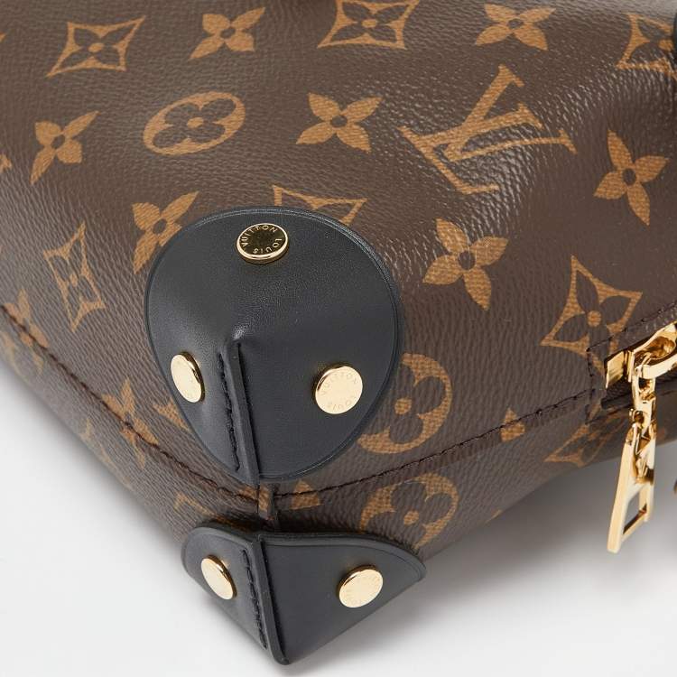 Pre Owned Louis Vuitton Coated Canvas and Leather Petite Malle Souple Bag