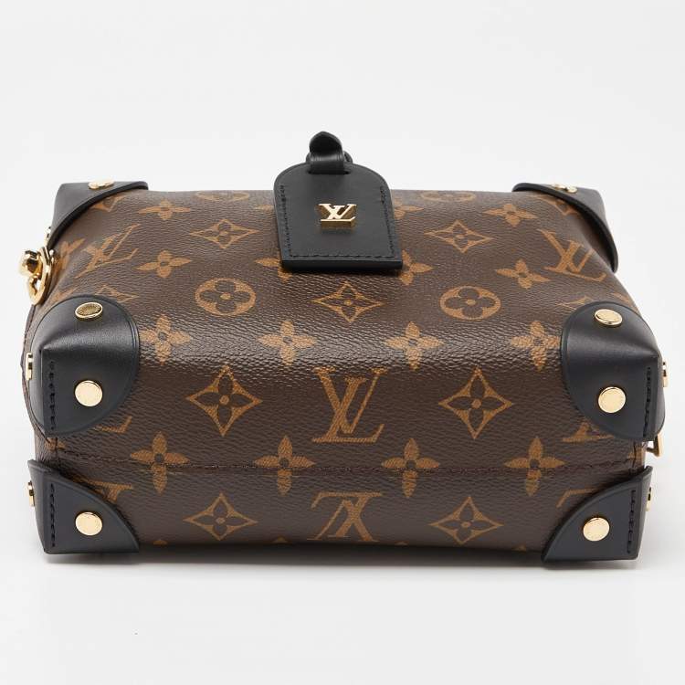 Pre Owned Louis Vuitton Coated Canvas and Leather Petite Malle Souple Bag
