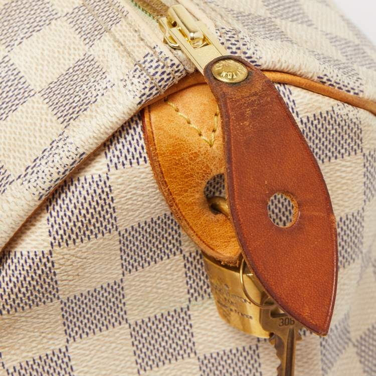 Pre Owned Louis Vuitton Damier Azur Canvas Speedy 30 Bag