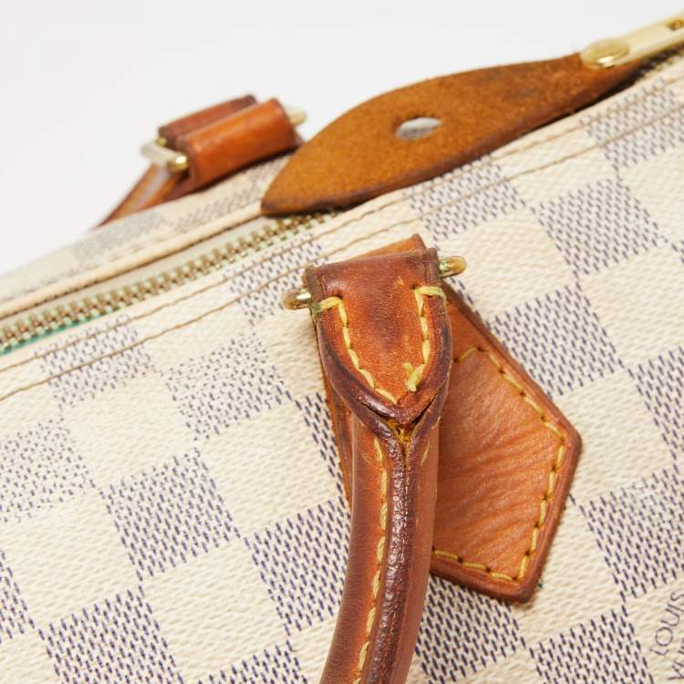 Pre Owned Louis Vuitton Damier Azur Canvas Speedy 30 Bag