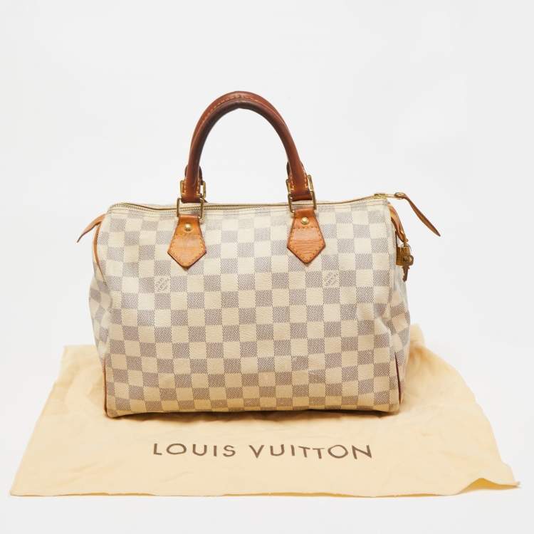Pre Owned Louis Vuitton Damier Azur Canvas Speedy 30 Bag