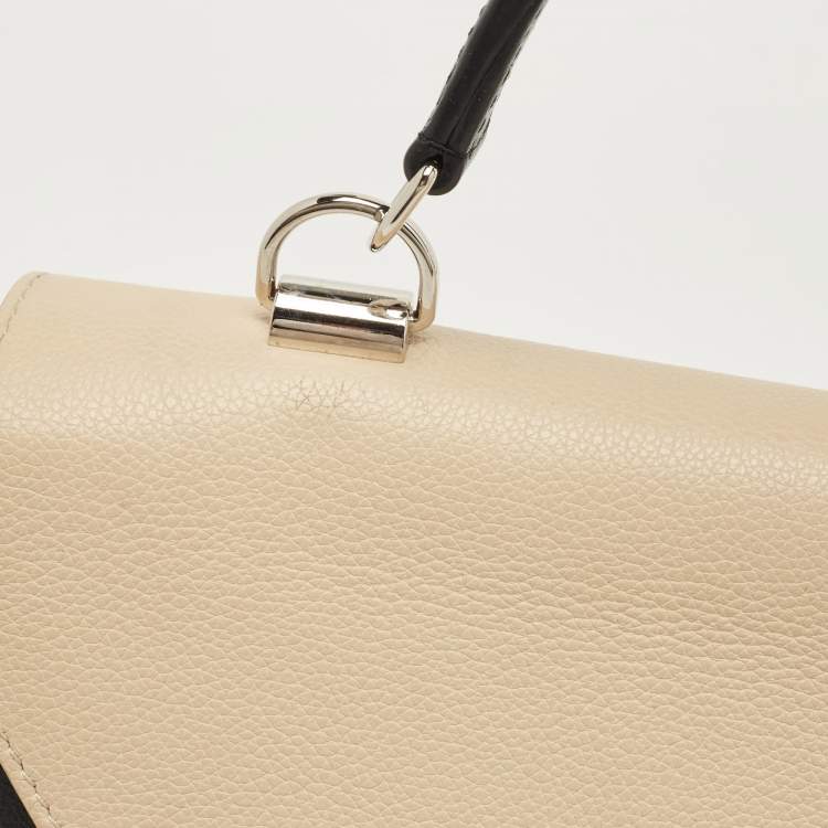 Pre Owned Louis Vuitton Black/Beige Leather Lockme II Bag
