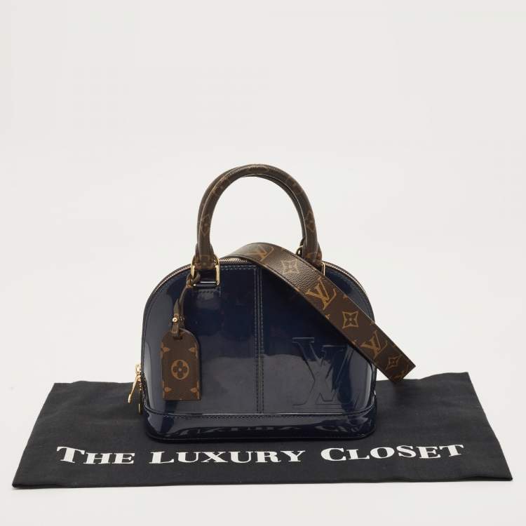 Pre Owned Louis Vuitton Grand Bleu Vernis Lisse Alma BB Bag