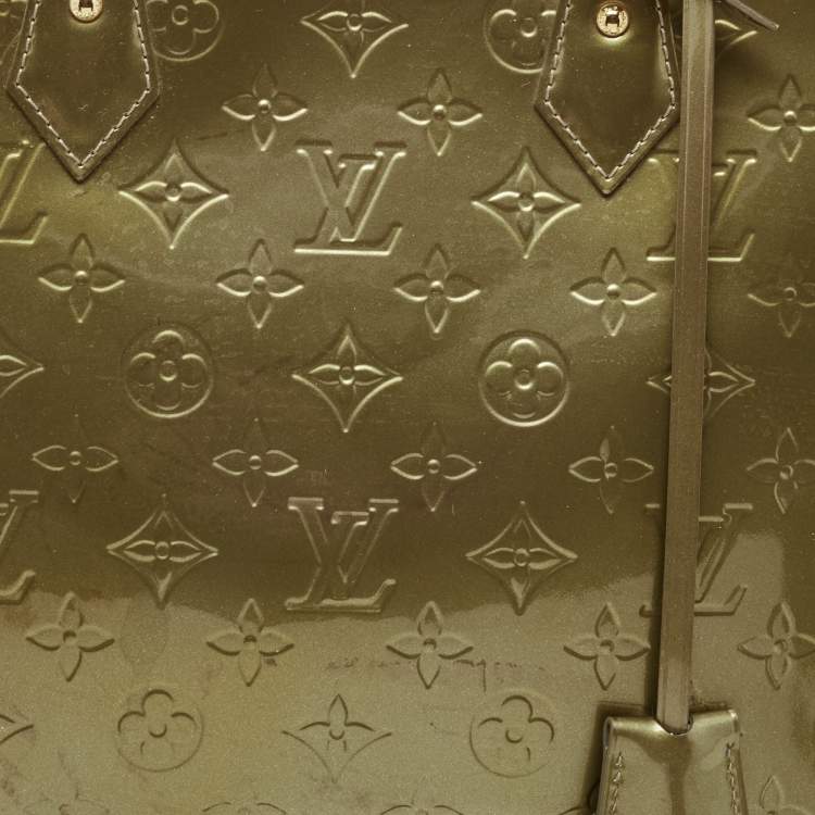 Pre Owned Louis Vuitton Vert Olive Monogram Vernis Leather Alma GM Bag