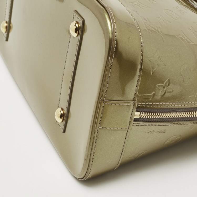 Pre Owned Louis Vuitton Vert Olive Monogram Vernis Leather Alma GM Bag