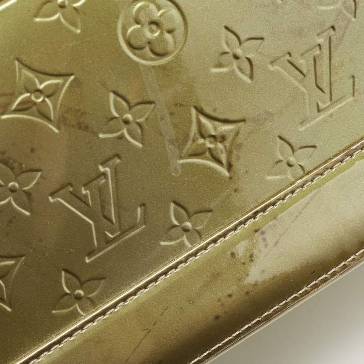 Pre Owned Louis Vuitton Vert Olive Monogram Vernis Leather Alma GM Bag