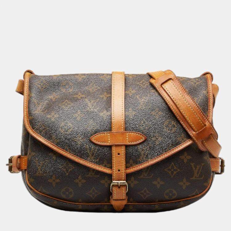 Authentic Louis Vuitton Monogram Saumur 30 Browns Shoulder Bag