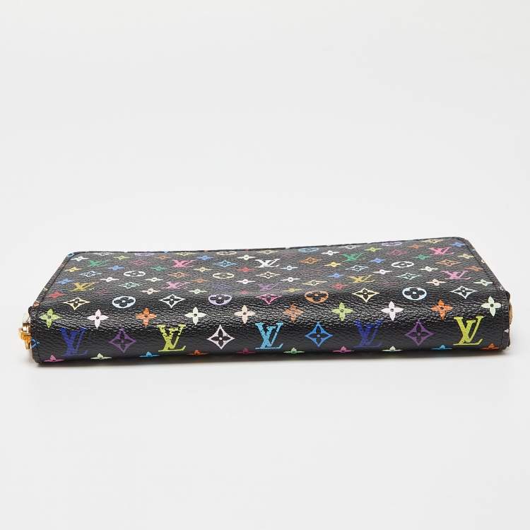 Pre Owned Louis Vuitton Black Multicolore Monogram Canvas Zippy Wallet