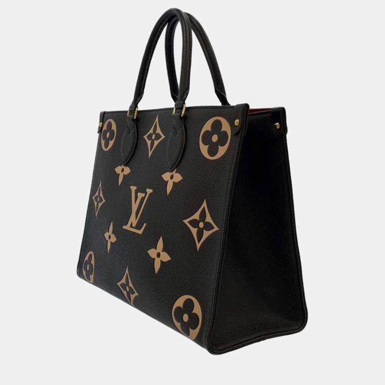 Onthego MM Tote Bag - Luxury Monogram Empreinte Leather Black