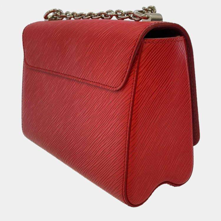 LOUIS VUITTON Twist Epi Leather Tote Shoulder Bag Red