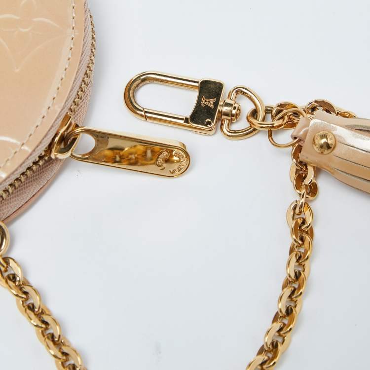 Pre Owned Louis Vuitton Rose Florentine Monogram Vernis Round Coin Purse