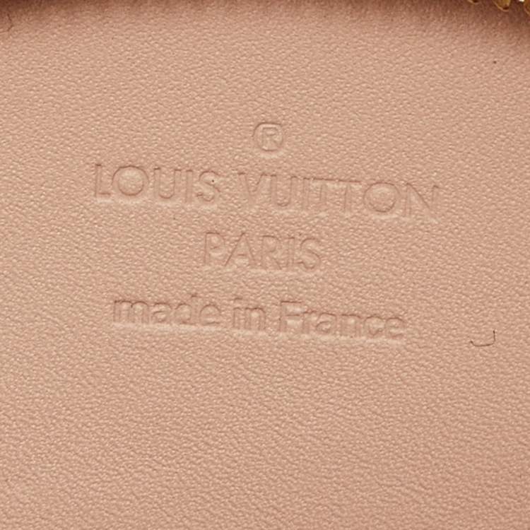Pre Owned Louis Vuitton Rose Florentine Monogram Vernis Round Coin Purse