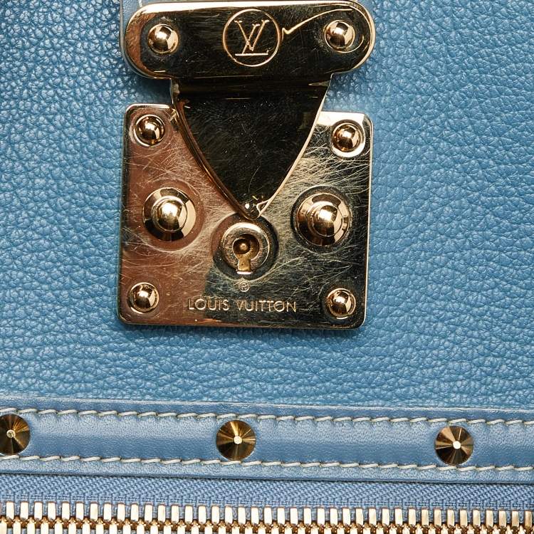 Pre Owned Louis Vuitton Blue Leather Suhali Le Fabuleux Bag