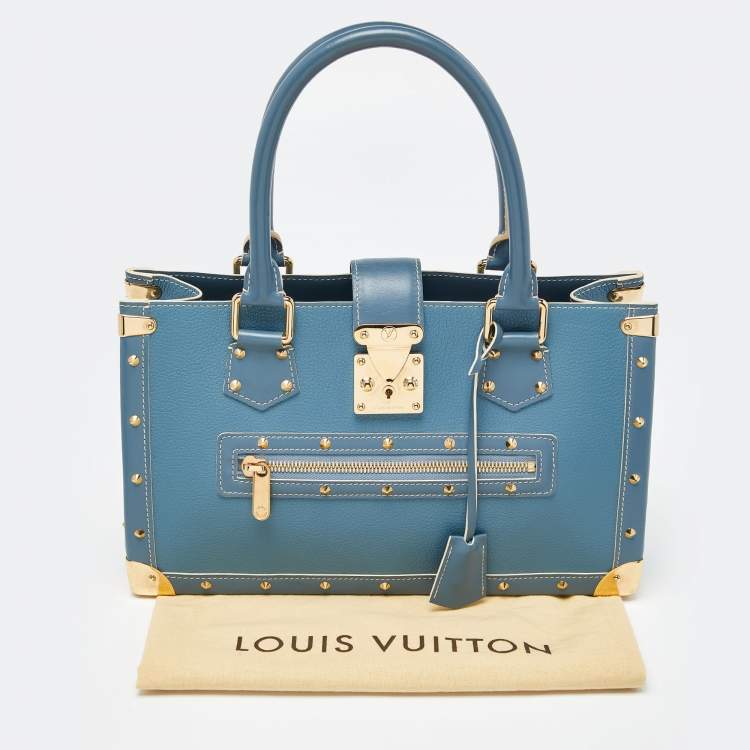 Pre Owned Louis Vuitton Blue Leather Suhali Le Fabuleux Bag