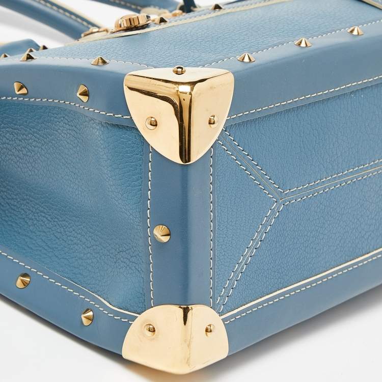 Pre Owned Louis Vuitton Blue Leather Suhali Le Fabuleux Bag