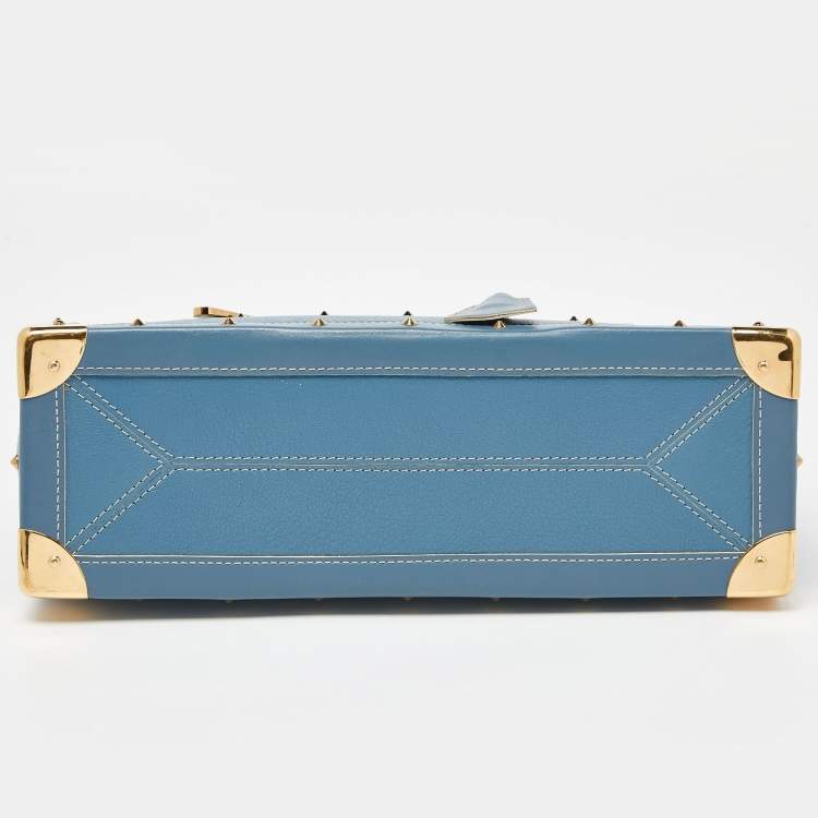 Pre Owned Louis Vuitton Blue Leather Suhali Le Fabuleux Bag