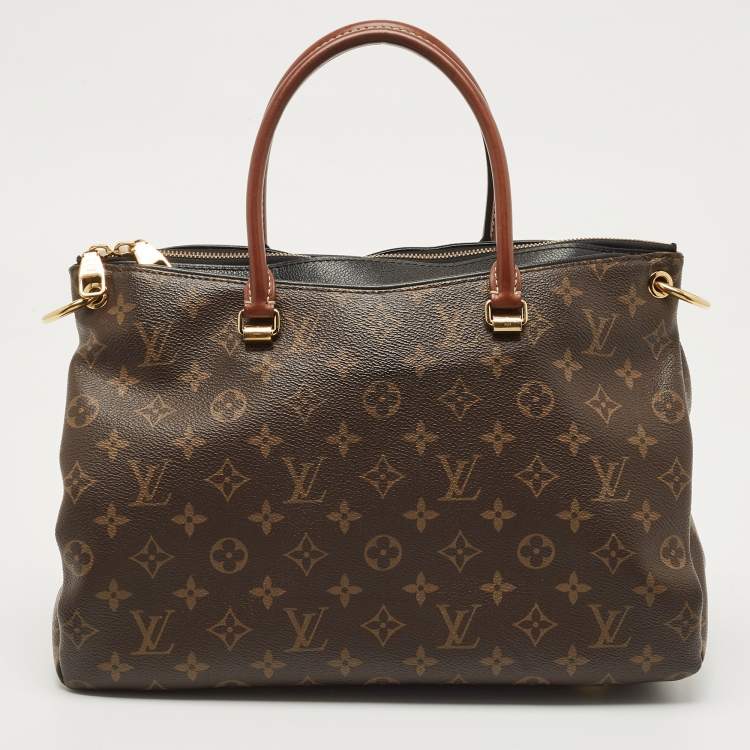 Pre Owned Louis Vuitton Black Monogram Canvas Pallas MM Bag