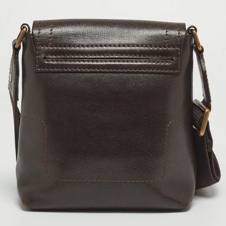 Pre Owned Louis Vuitton Coffee Utah Leather Yuma Small Messenger Bag
