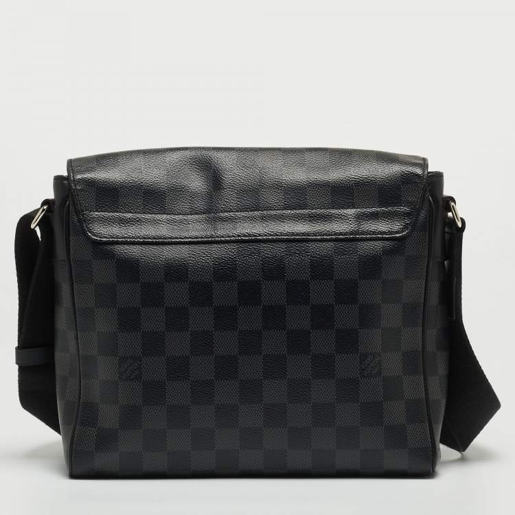 Pre Owned Louis Vuitton Damier Ebene Graphite Canvas District PM Bag