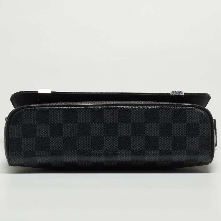 Pre Owned Louis Vuitton Damier Ebene Graphite Canvas District PM Bag