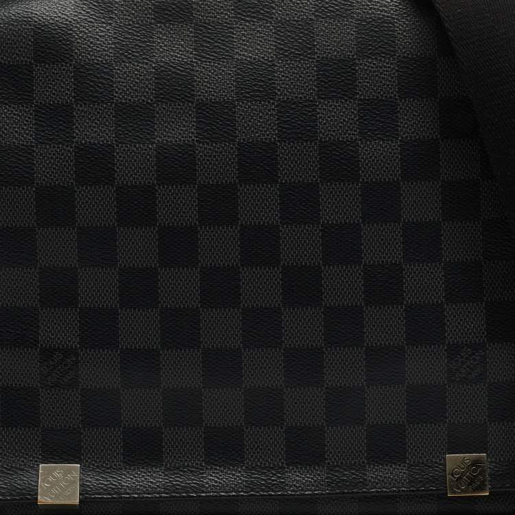 Pre Owned Louis Vuitton Damier Ebene Graphite Canvas District PM Bag