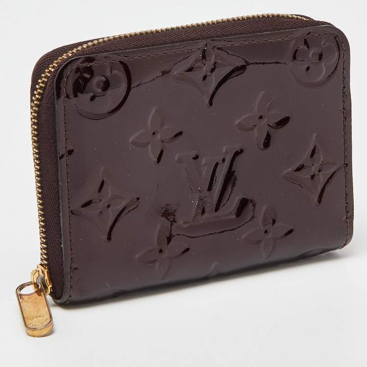 Pre Owned Louis Vuitton Amarante Monogram Vernis Zippy Coin Purse