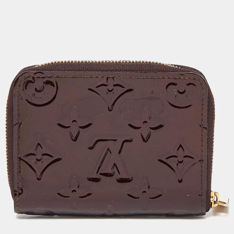 Pre Owned Louis Vuitton Amarante Monogram Vernis Zippy Coin Purse