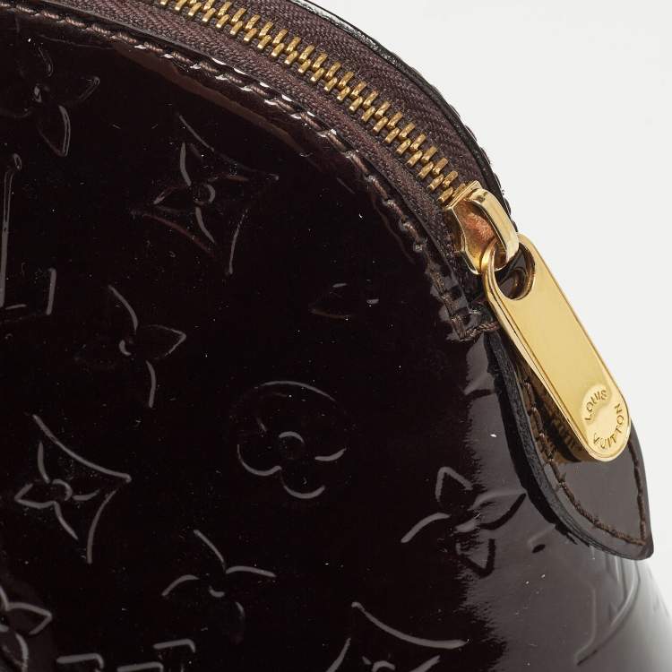 Pre Owned Louis Vuitton Amarante Monogram Vernis Avalon Zipped Bag