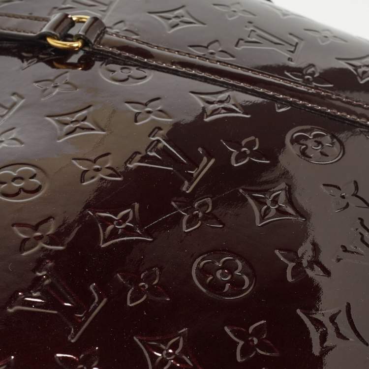 Pre Owned Louis Vuitton Amarante Monogram Vernis Avalon Zipped Bag