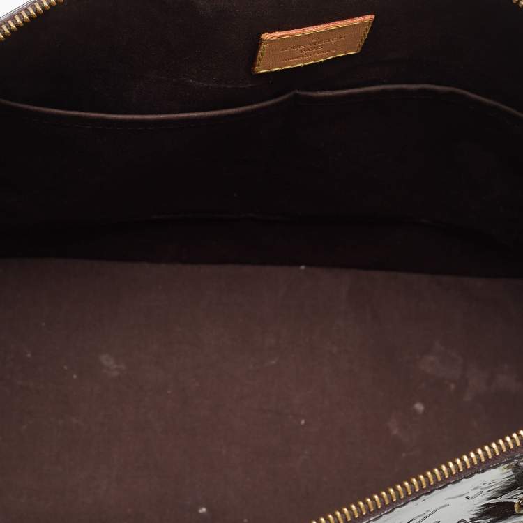 Pre Owned Louis Vuitton Amarante Monogram Vernis Avalon Zipped Bag