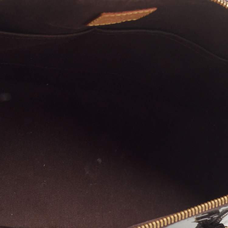 Pre Owned Louis Vuitton Amarante Monogram Vernis Avalon Zipped Bag