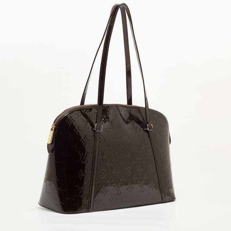 Pre Owned Louis Vuitton Amarante Monogram Vernis Avalon Zipped Bag